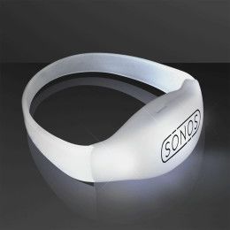 Custom White LED Flashing Sound Activated Bracelets Custom White LED Flashing Sound Activated Bracelets