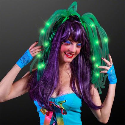 Custom Light Up Hair Noodles Headband - Irish Green Lifestyle View 