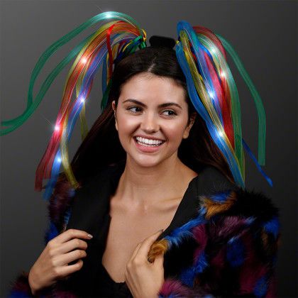 Custom Light Up Hair Noodle Headbands - Rainbow with White LEDs - Lifestyle View 