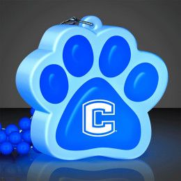 Custom Light Up Blue Paw Print Charm Necklace Custom Light Up Blue Paw Print Charm Necklace