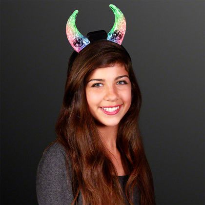 Custom Color Changing LED Devil Horns - In use
