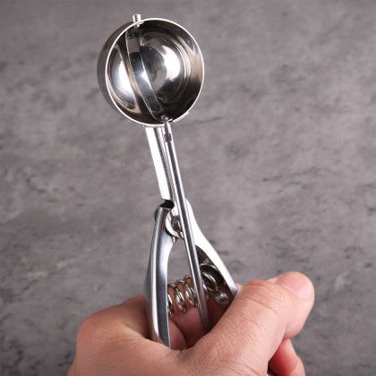 Custom Blaze Stainless Kitchen Food Baller Scoop - Front View Custom Blaze Stainless Kitchen Food Baller Scoop - Front View