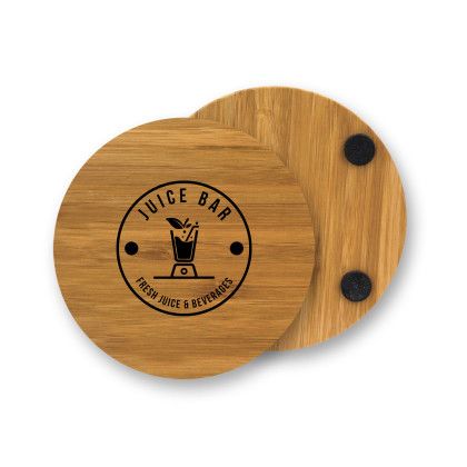 Custom Bamboo Coasters: Single Round