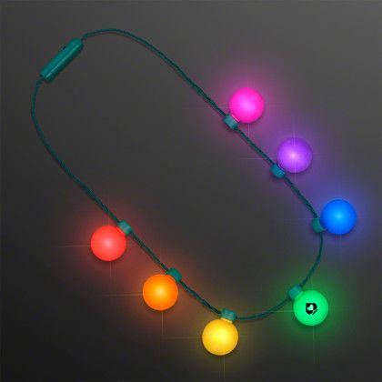 Custom Light Globes Rainbow Party Necklace - Side View Custom Light Globes Rainbow Party Necklace - Side View