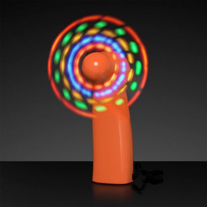 Custom LED Mini Fans with Orange Handles - In Use 