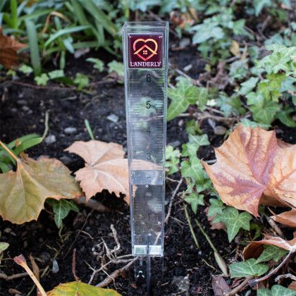 Custom Flood Gates 6" Domed Rain Gauge - In Use Custom Flood Gates 6" Domed Rain Gauge - In Use