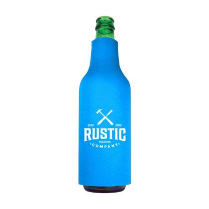 Custom American Made Bottle Cooler - Neon Blue Custom American Made Bottle Cooler - Neon Blue
