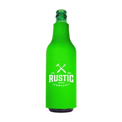 Custom American Made Bottle Cooler - Lime Green Custom American Made Bottle Cooler - Lime Green