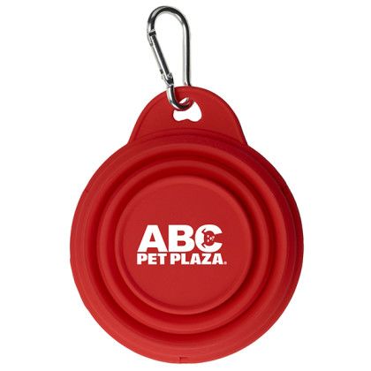 Imprinted Pet 4" Collapsi-Bowl  - Red
