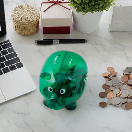 Custom Plastic Piggy Bang with Dual Compartment