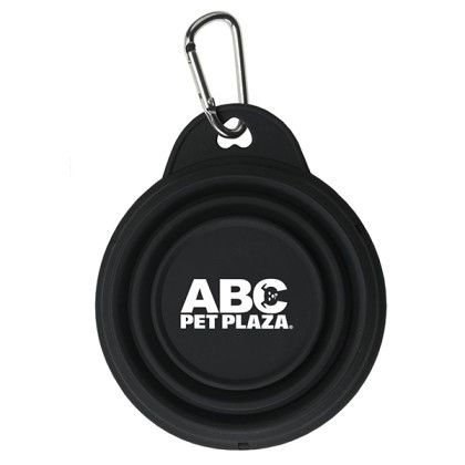 Imprinted Pet 4" Collapsi-Bowl - Black