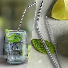 CusBent Stainless Steel Straws: Individually Sold In Silver CusBent Stainless Steel Straws: Individually Sold In Silver