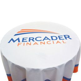 Custom Full Color Round rPET Polyester Table Covers for 3' Diameter Tables Custom Full Color Round rPET Polyester Table Covers for 3' Diameter Tables