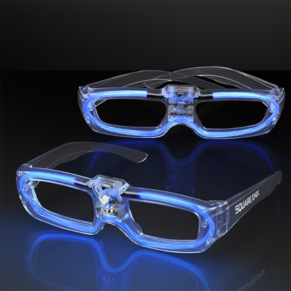Custom Sound Reactive LED Blue Party Shades - 80s Style Custom Sound Reactive LED Blue Party Shades - 80s Style