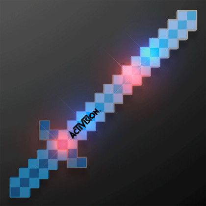 Custom Glowing LED 8-Bit Blue Pixel Sword Custom Glowing LED 8-Bit Blue Pixel Sword