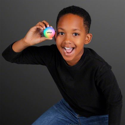 Custom 1.8"Multicolor LED Bounce Ball, Impact Activated LED - Lifestyle View Custom 1.8"Multicolor LED Bounce Ball, Impact Activated LED - Lifestyle View
