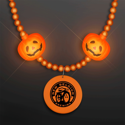 Custom LED Pumpkin Light Beads, Halloween Jewelry with Medallion Custom LED Pumpkin Light Beads, Halloween Jewelry with Medallion