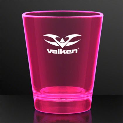 Custom 1.5 oz. UV Reactive Pink Glow Shot Glasses Custom 1.5 oz. UV Reactive Pink Glow Shot Glasses