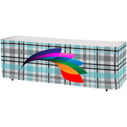 Custom Premium rPET Polyester, All Over Full color Table Skirt, 3-Sided, 8 Foot