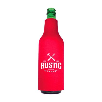 Custom American Made Bottle Cooler - Red Custom American Made Bottle Cooler - Red