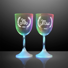Custom Wine LED Spiral Stem Glass - Multicolor Custom Wine LED Spiral Stem Glass - Multicolor