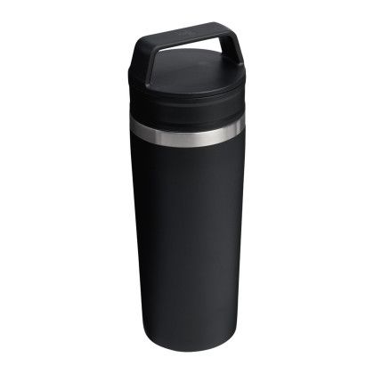 Custom Stanley Cafe-To-Go Travel Mug 16 oz - Black Side View Custom Stanley Cafe-To-Go Travel Mug 16 oz - Black Side View