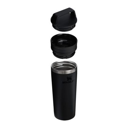 Custom Stanley Cafe-To-Go Travel Mug 16 oz - Black Open Cap View Custom Stanley Cafe-To-Go Travel Mug 16 oz - Black Open Cap View
