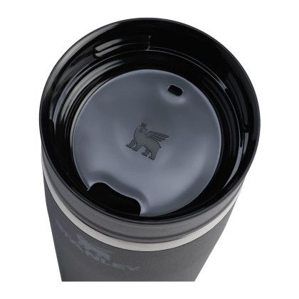 Custom Stanley Cafe-To-Go Travel Mug 16 oz - Black Open View Custom Stanley Cafe-To-Go Travel Mug 16 oz - Black Open View