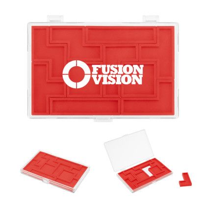 Custom Recycled 10 Pc. Mini Puzzle - Clear With Red