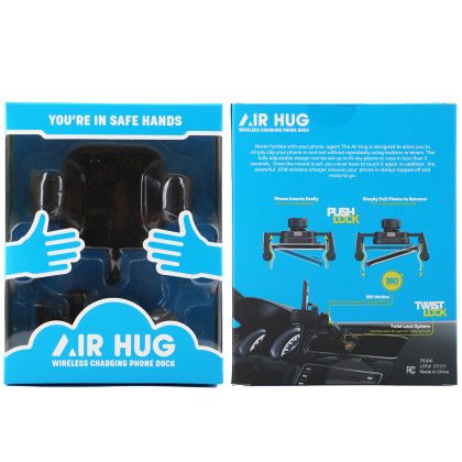 Custom Airhug Wireless Charging Car Dock - Packaging View Custom Airhug Wireless Charging Car Dock - Packaging View