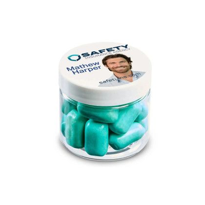 Custom 2 oz Jar of Bala Chewy Candy - Light Blue Custom 2 oz Jar of Bala Chewy Candy - Light Blue