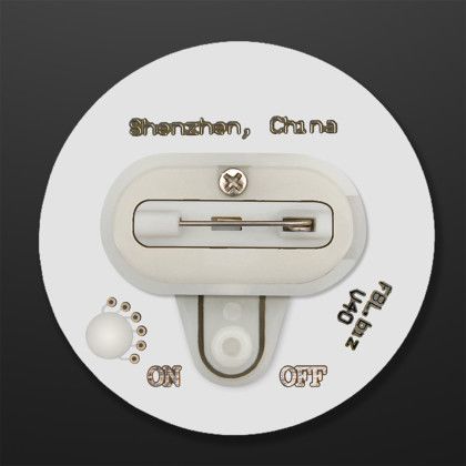 Custom Baseball Flashing Pins With Flashing LEDs - Multicolor Back View Custom Baseball Flashing Pins With Flashing LEDs - Multicolor Back View
