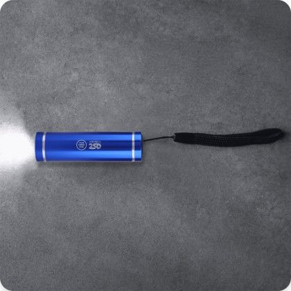 Custom reGen COB Recycled Aluminum Flashlight - Royal Blue In Use Custom reGen COB Recycled Aluminum Flashlight - Royal Blue In Use