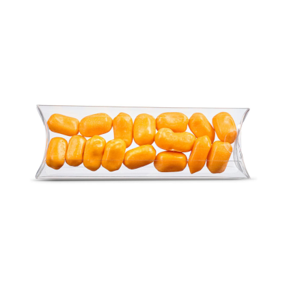 Custom 5" Pillow Box of Bala Chewy Candy - Orange Custom 5" Pillow Box of Bala Chewy Candy - Orange