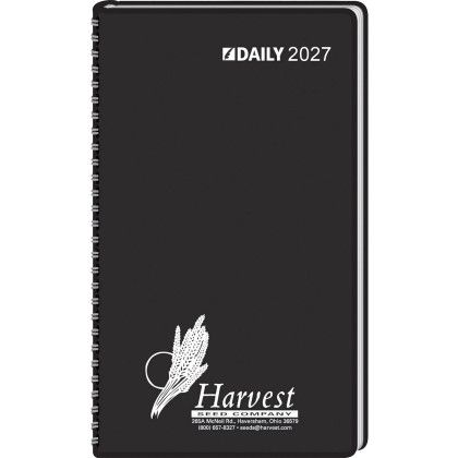 Custom Ruled Desk Planner, 1 Day Per Page Wired to Cover - Black Custom Ruled Desk Planner, 1 Day Per Page Wired to Cover - Black
