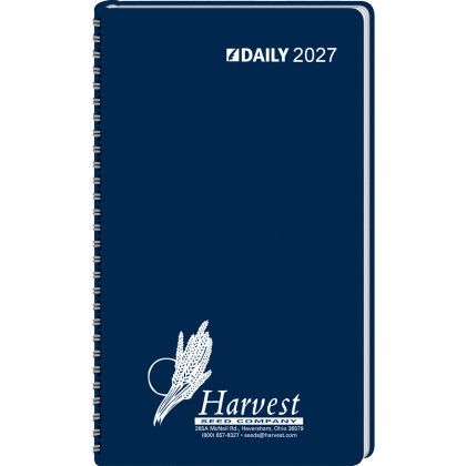 Custom Ruled Desk Planner, 1 Day Per Page Wired to Cover - Navy Blue Custom Ruled Desk Planner, 1 Day Per Page Wired to Cover - Navy Blue