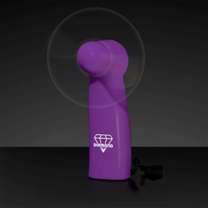 Custom Pre-programmed Purple Mini Fan with White LEDs