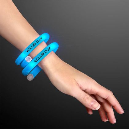 Custom Blue Flash LED Wrap-Around Tube Bracelet Custom Blue Flash LED Wrap-Around Tube Bracelet