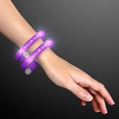 Custom Light Up Purple Wrap Tube Bracelets Custom Light Up Purple Wrap Tube Bracelets