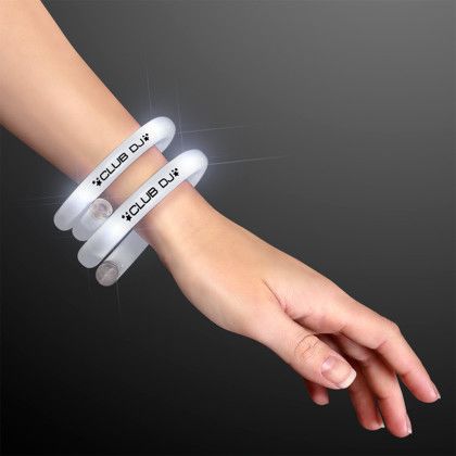 Custom White LED Flashing Tube Wrap Bracelets Custom White LED Flashing Tube Wrap Bracelets