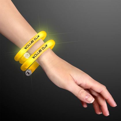 Custom Blinky LED Yellow Tube Bracelets Custom Blinky LED Yellow Tube Bracelets
