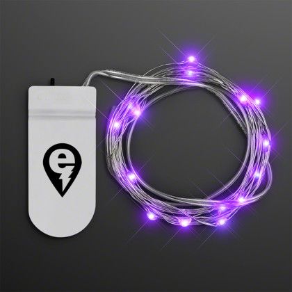 Custom Purple Fairy String Lights for Crafting, 20 LEDs, 80" Custom Purple Fairy String Lights for Crafting, 20 LEDs, 80"