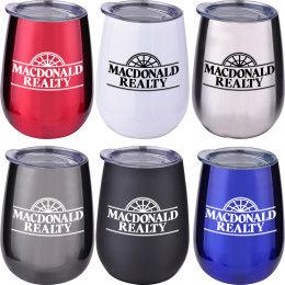 Custom 10 oz. Stainless Stemless Wine Tumbler - All colors