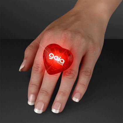 Custom Pulsing Light Red Heart Ring - In Use Custom Pulsing Light Red Heart Ring - In Use