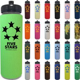 Custom 25 oz. Freedom Bottle with One Color Sleeve - All Colors Custom 25 oz. Freedom Bottle with One Color Sleeve - All Colors