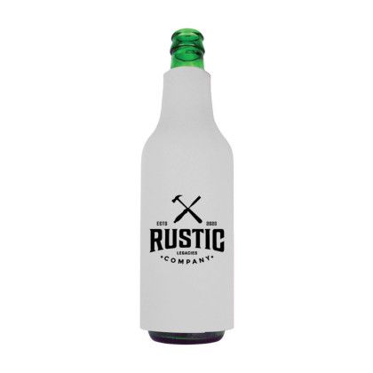Custom American Made Bottle Cooler - White Custom American Made Bottle Cooler - White