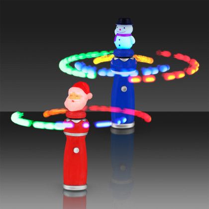 Custom Orbiting LEDs Spinning Christmas Toy Wands - In use Custom Orbiting LEDs Spinning Christmas Toy Wands - In use