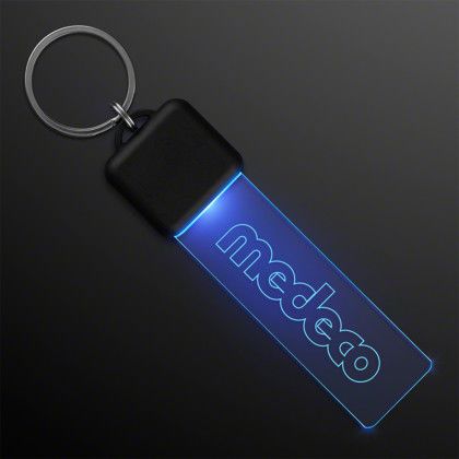 Custom Laser Engraved - Blue LED Keychain Light Custom Laser Engraved - Blue LED Keychain Light