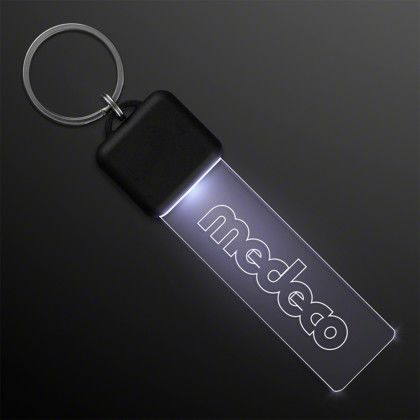 Custom Laser Engraved - White LED Keychain Light Custom Laser Engraved - White LED Keychain Light
