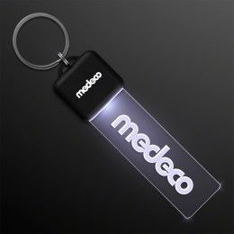 Custom White LED Keychain Light - White Custom White LED Keychain Light - White